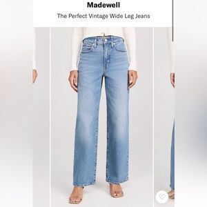 Madewell Perfect Vintage Wide-Leg Jeans Womens 26T Blue Denim